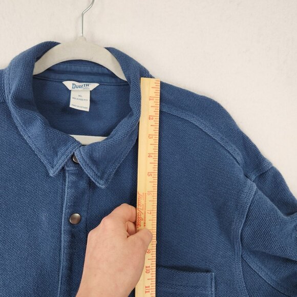 Duluth Jacket Mens Extra Large Blue Shacket Relaxed Fit Snap Front Cotton Casual - Picture 6 of 13
